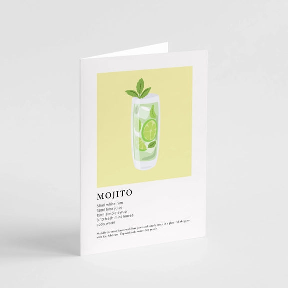 Mojito Cocktail Greeting Card - Birthday Thank You Card