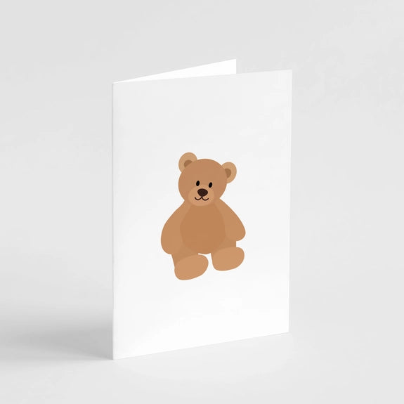 Teddy Bear Card - Baby Kids Toddler Newborn Birthday Card