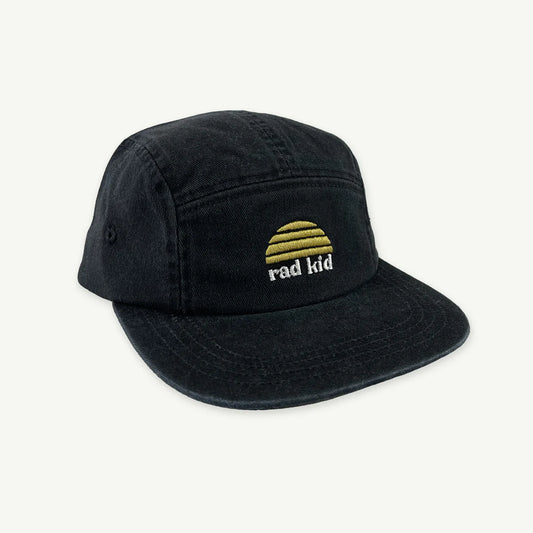 Rad Kid 5 Panel Cap Washed Black- youth