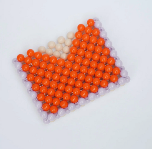Beaded Card Holder - Two Tone Orange