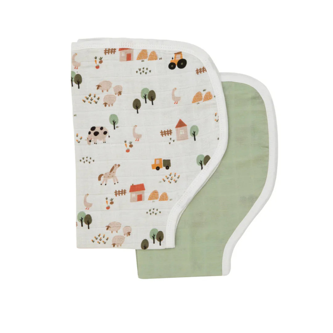 ALL 4 ELLA BURP CLOTH 2 PACK - COUNTRY FARM