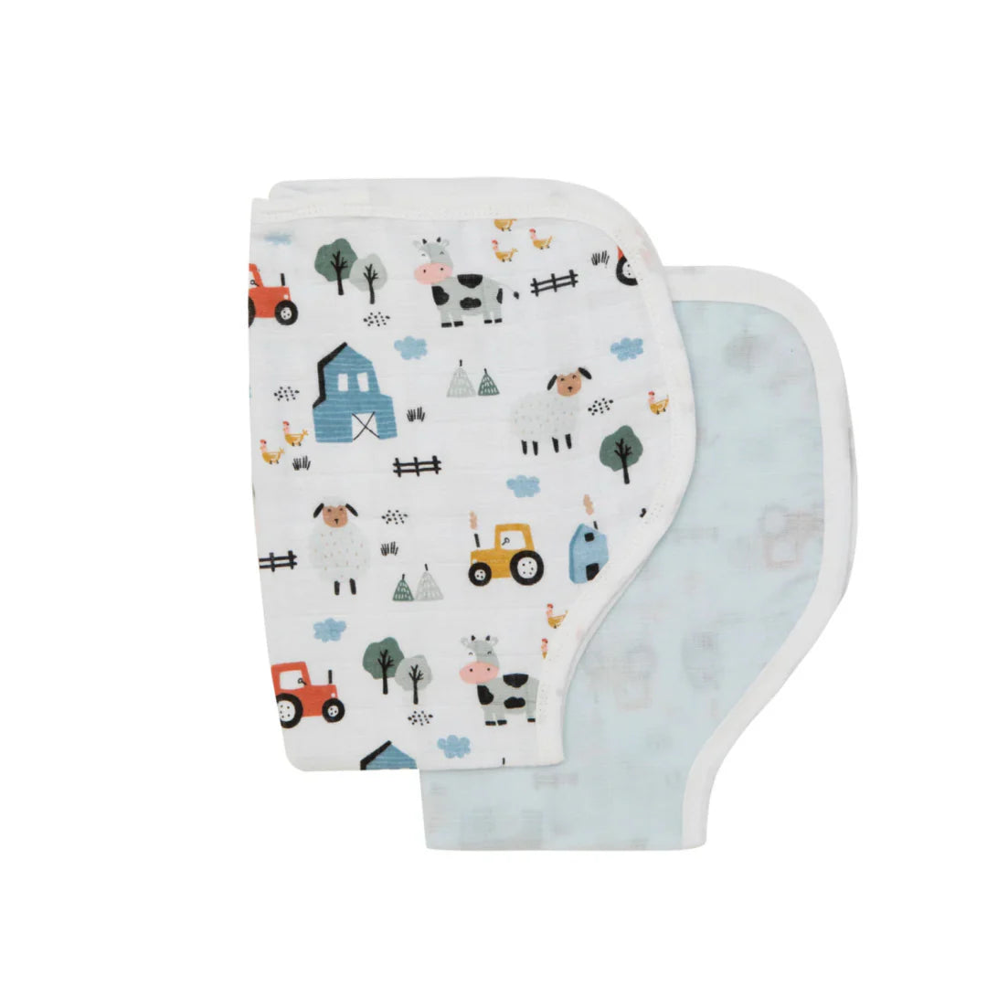 ALL 4 ELLA BURP CLOTH 2 PACK - BARNYARD