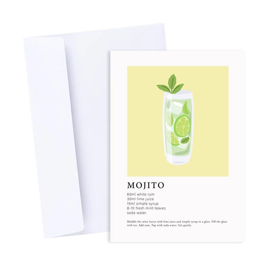 Mojito Cocktail Greeting Card - Birthday Thank You Card