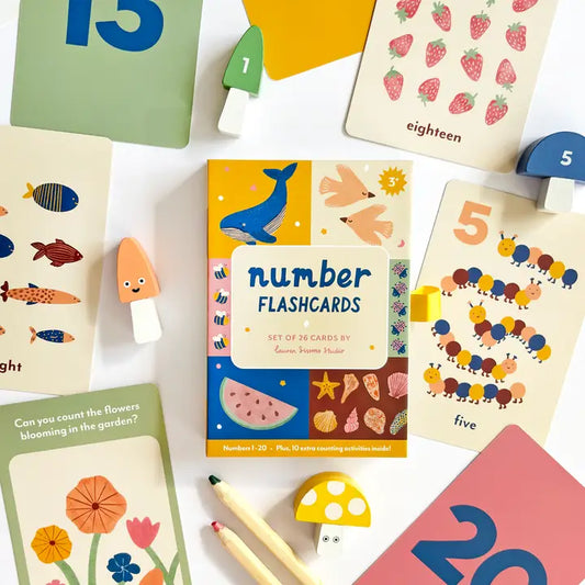 Illustrated Number Flashcards - Kids Toys Learning Education