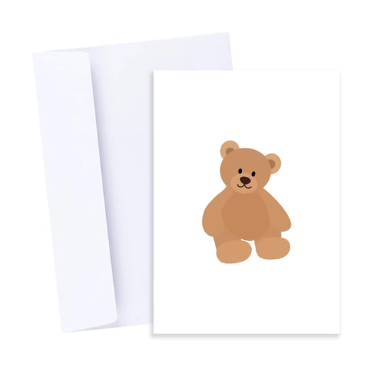 Teddy Bear Card - Baby Kids Toddler Newborn Birthday Card